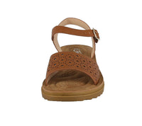 WOMAN'S SHOES TAN PU LEATHER COMFORT SANDALS MENTAL-104