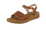 WOMAN'S SHOES TAN PU LEATHER COMFORT SANDALS MENTAL-104