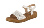 WOMAN'S SHOES WHITE PU LEATHER COMFORT SANDALS MENTAL-104