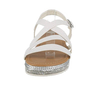 WOMAN'S SHOES WHITE PU LEATHER SANDAL MERCIER-1