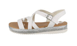 WOMAN'S SHOES WHITE PU LEATHER SANDAL MERCIER-1