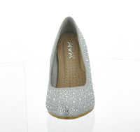 WOMAN'S SHOES SILVER GLITTER MESH HEELS MERIT-13