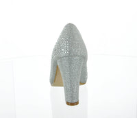 WOMAN'S SHOES SILVER GLITTER MESH HEELS MERIT-13