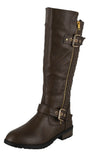 WOMAN'S SHOES BROWN PU BOOTS MG88W