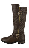 WOMAN'S SHOES BROWN PU BOOTS MG88W