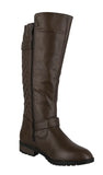 WOMAN'S SHOES BROWN PU BOOTS MG88W