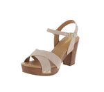 WOMAN'S SHOES SAND PU LEATHER HEELS MIGUEL