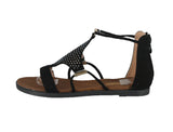 WOMAN'S SHOES BLACK SUEDE SANDALS MILD-33