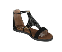 WOMAN'S SHOES BLACK SUEDE SANDALS MILD-33