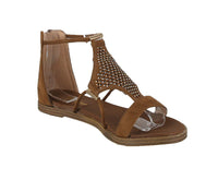 WOMAN'S SHOES TAN SUEDE SANDALS MILD-33