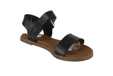 WOMAN'S SHOES BLACK PU LEATHER SANDALS MILD-68