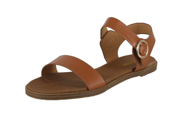 WOMAN'S SHOES TAN PU LEATHER SANDALS MILD-68