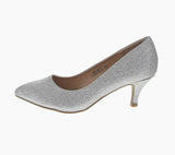 WOMAN'S SHOES SILVER GLITTER MESH HEELS MILLIE-5