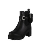 WOMAN'S SHOES BLACK PU LEATHER BOOTIES MILLS-02