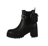 WOMAN'S SHOES BLACK PU LEATHER BOOTIES MILLS-02