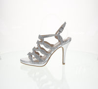 WOMAN'S SHOES SILVER GLITTER HEELS MIRELLA-11