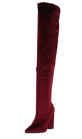 WOMAN'S SHOES BURGUNDY SUEDE BOOTS MISS-15X