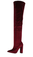 WOMAN'S SHOES BURGUNDY SUEDE BOOTS MISS-15X