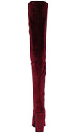 WOMAN'S SHOES BURGUNDY SUEDE BOOTS MISS-15X