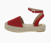 WOMAN'S SHOES RED SUEDE SANDAL MOIRA-30