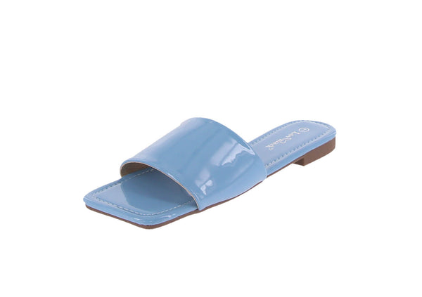 WOMAN'S SHOES BLUE PAT SANDALS MULE-3