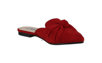 WOMAN'S SHOES RED SUEDE SANDALS MULES-11