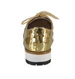 WOMAN'S SHOES GOLD METALLIC PU SLIP ON TENNIS SNEAKERS NEWBIE-15