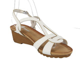 WOMAN'S SHOES WHITE WEDGE PU LEATHER NIBBLE-10