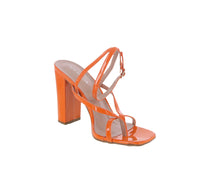 WOMAN'S SHOES ORANGE PAT HEELS NILE-1