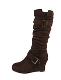 WOMAN'S SHOES BROWN SUEDE BOOTS NORITA-68