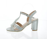 WOMAN'S SHOES SILVER GLITTER HEELS NOVA-20