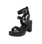 WOMAN'S SHOES BLACK PU HEELS NOVA