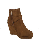 WOMAN'S SHOES TAN SUEDE BOOTIES OLESIA-62