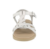 KID'S SHOES WHITE PU LEATHER SANDALS OLIVIA-02K