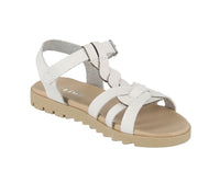 KID'S SHOES WHITE PU LEATHER SANDALS OLIVIA-02K