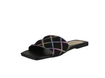 WOMAN'S SHOES BLACK LYCRA SANDALS PALA-2