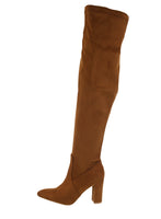 WOMAN'S SHOES TAN SUEDE BOOTS PARIS-1