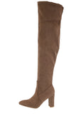 WOMAN'S SHOES TAUPE SUEDE BOOTS PARIS-1