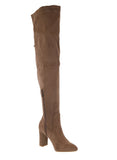 WOMAN'S SHOES TAUPE SUEDE BOOTS PARIS-1