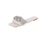 WOMAN'S SHOES WHITE NUB/PU SANDALS PERFECT-5