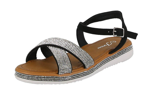 WOMAN'S SHOES BLACK GLITTER SANDAL PHILA-07