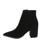 WOMAN'S BOOTIES BLACK SUEDE PU PLANNER-01X