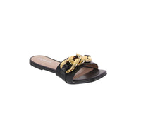 WOMAN'S SHOES BLACK PU SANDALS PRIDE-1