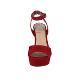 WOMAN'S SHOES RED SUEDE HEELS PURIFY