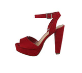 WOMAN'S SHOES RED SUEDE HEELS PURIFY