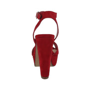 WOMAN'S SHOES RED SUEDE HEELS PURIFY