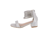 KID'S SHOES SILVER MESH/GLITTER HEELS QUALITY-84K