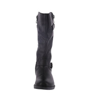 KID'S SHOES BLACK PU LEATHER BOOTS QWINCY-25K