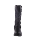 KID'S SHOES BLACK PU LEATHER BOOTS QWINCY-25K