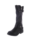 KID'S SHOES BLACK PU LEATHER BOOTS QWINCY-25K